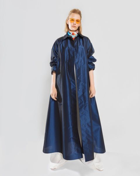 Tafta Trenç Gizli Düğmeli Cep Detaylı Saks