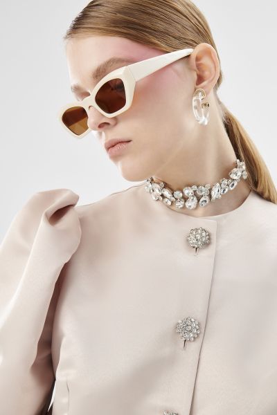 Taş Düğme Detaylı Kaftan Bej 36