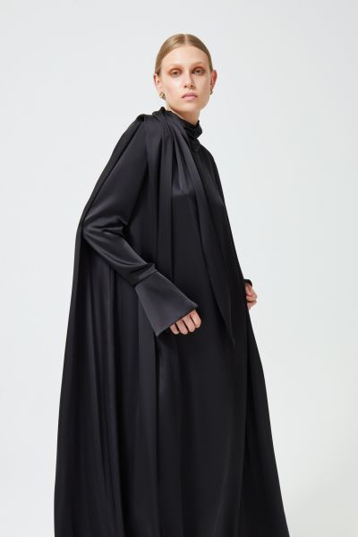 Saten Elbise Siyah S/M