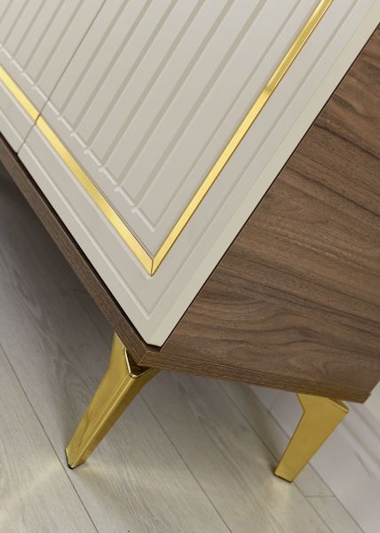 Klas - 160 Cm Konsol CEVİZ KREM GOLD