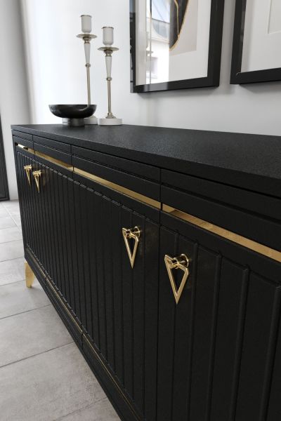 Klas - 160 Cm Konsol SİYAH GOLD