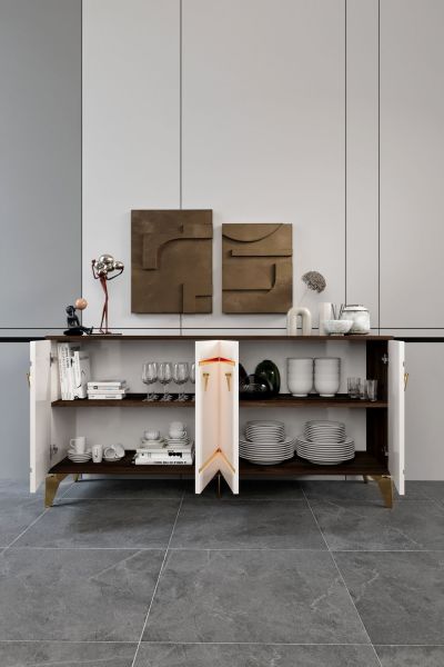 Kordon - 160 Cm Konsol EKRU CEVİZ GOLD