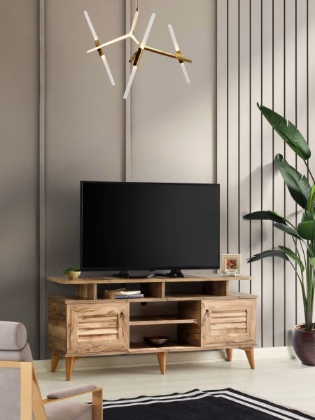 Panjurlu Raflı - 110 Cm Tv Sehpası Pasifik Ceviz