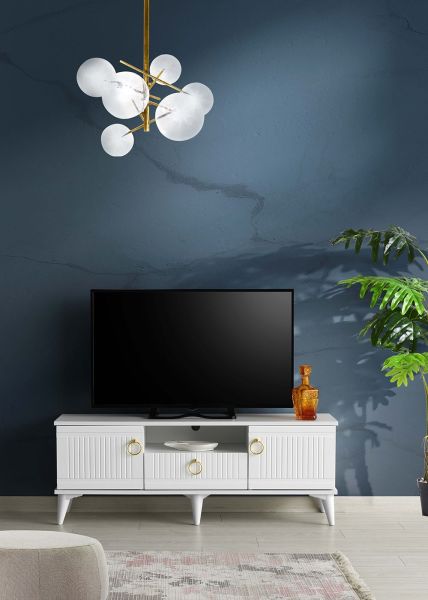 Mebran Kapak - 130 Cm Tv Sehpası Beyaz