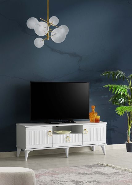 Mebran Kapak - 130 Cm Tv Sehpası Beyaz