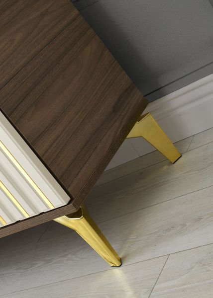 Dubai - 160 Cm Konsol CEVİZ KREM GOLD
