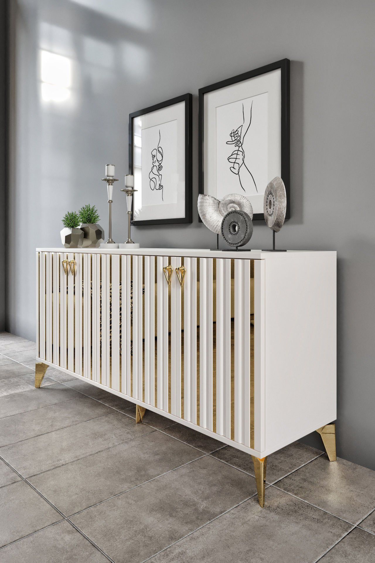 Dubai - 160 Cm Konsol EKRU GOLD