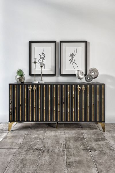 Dubai - 160 Cm Konsol SİYAH GOLD