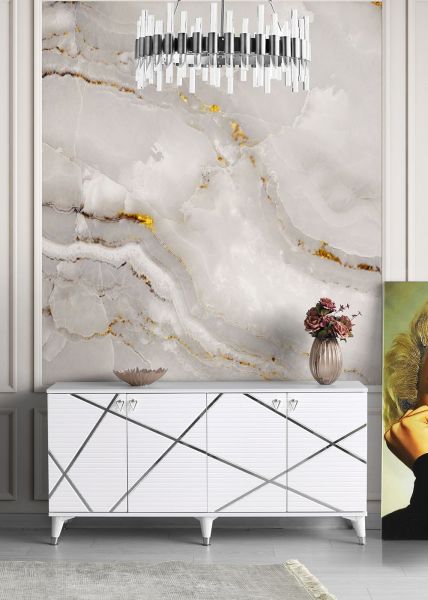 Geo - 160 Cm Konsol GÜMÜŞ BEYAZ