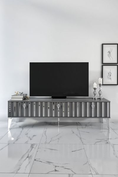 Dubai - 180 Cm Tv Sehpası ANTRASİT GÜMÜŞ