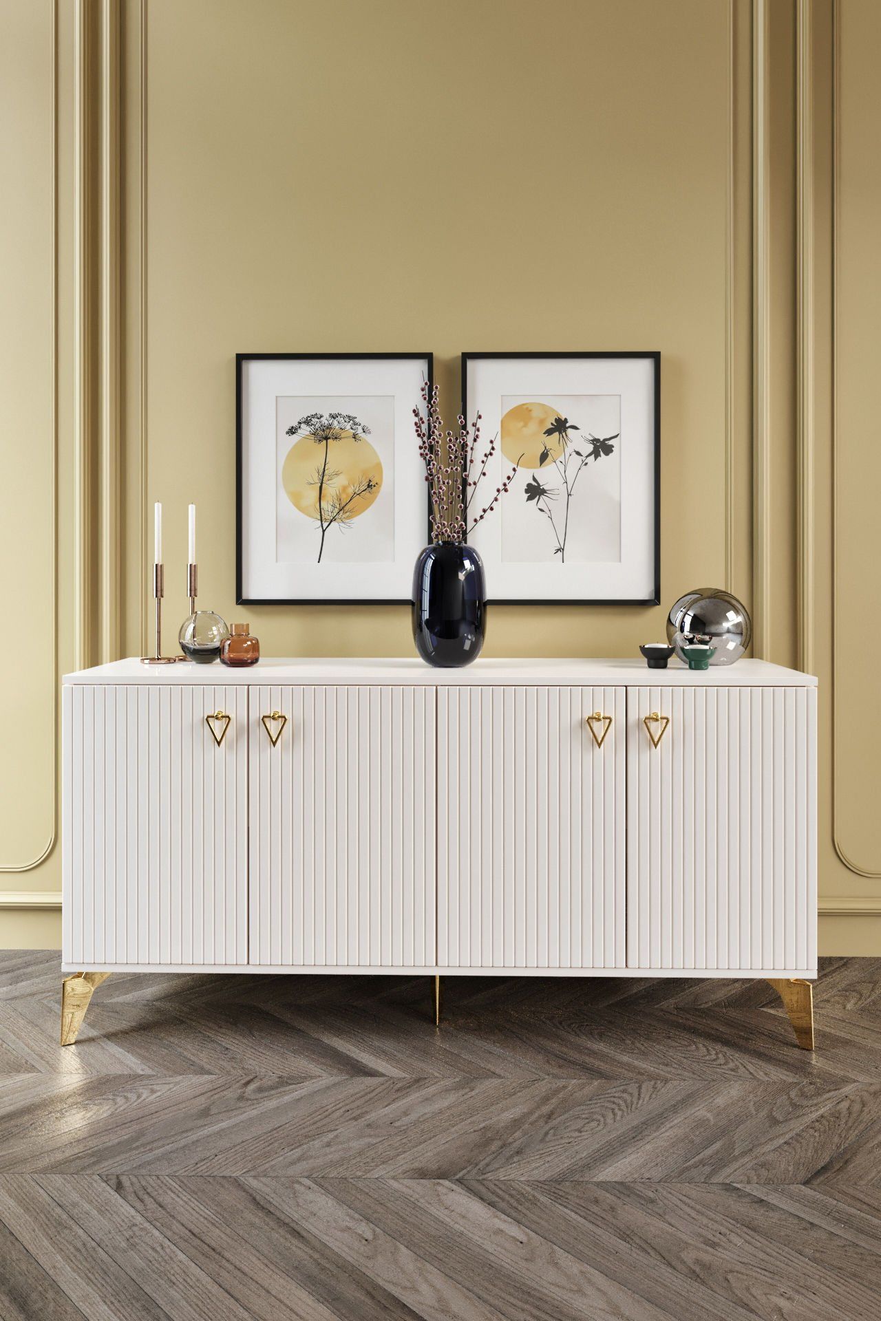 Zeugma - 160 Cm Konsol EKRU GOLD