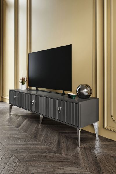 Zeugma - 180 Cm Tv Sehpası ANTRASİT GÜMÜŞ