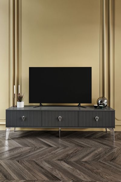 Zeugma - 150 Cm Tv Sehpası ANTRASİT GÜMÜŞ