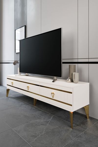 Kordon - 150 Cm Tv Sehpası EKRU GOLD